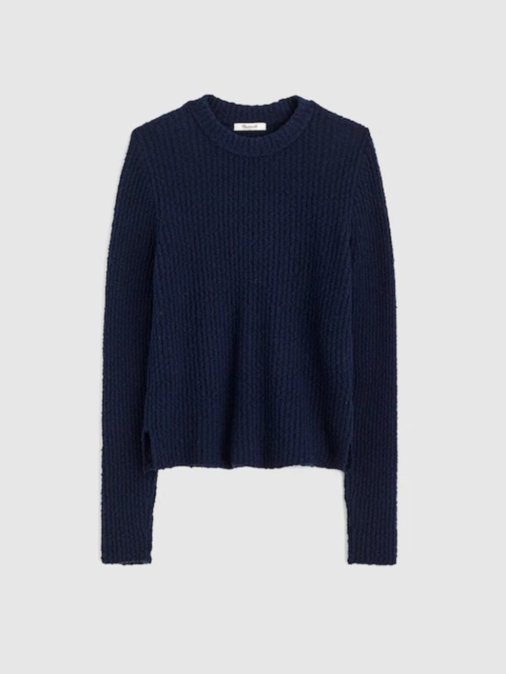 NWT Madewell Bouclé-Knit Crewneck Sweater | midnight navy | Size XS